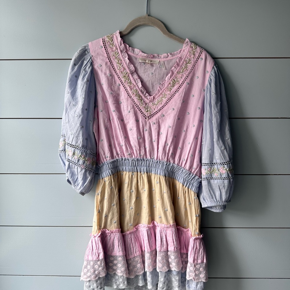 Charming Pink and Blue Kids Dress